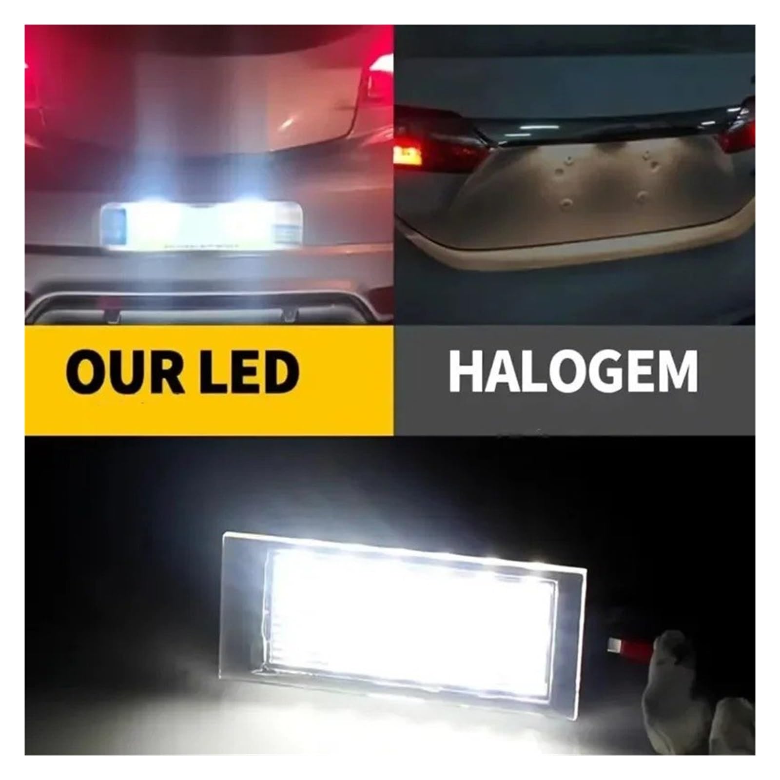 para VW Golf 5 Touareg MK1 Tiguan 2007-2011 Passat B552pcs Canbus Sin Error 12V Luz LED Blanca para Matrícula de Coche