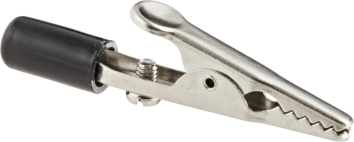 ワニ口テストクリップ 成形ハンドル 2インチネジタイプ ブラック