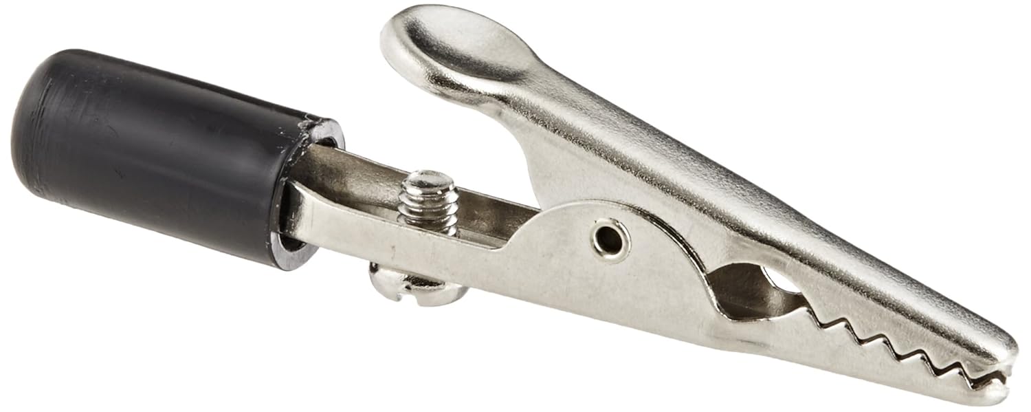 Alligator Test Clip with Molded Handle, 2" Screw Type, Black