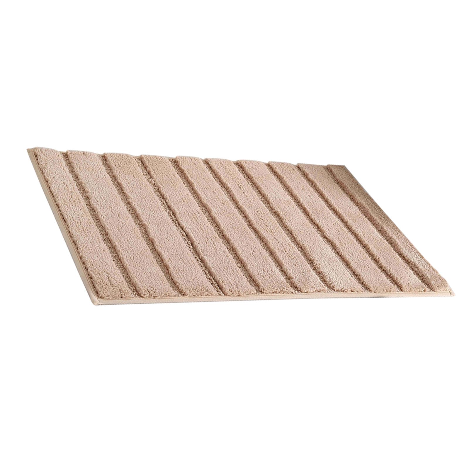 Tapis de salle de bain lavable au design rayé pour douche familiale
