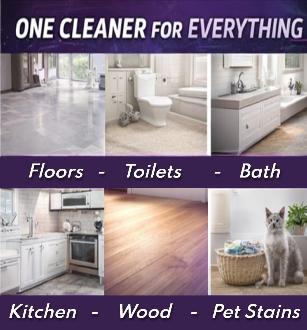 Multi-Purpose Probiotic Enzyme Cleaner, Made in USA - Pet Stain and Odor Remover - Concentrated - Professional & Home Strength Drains, Floors, Bathrooms, Toilets Trash Can, (1 gallon, Lavender)