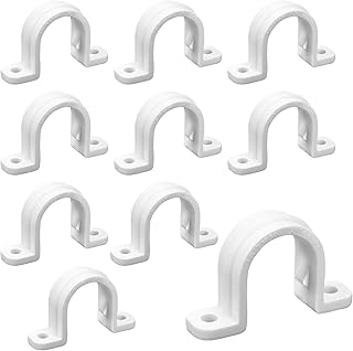 10 Pcs U Shape Tube Strap Clamp,Conduit Pipe Strap Clamp,2 Holes Conduit Strap for PVC Pipes Clip,0.78" PVC Pipe Straps Clip,for PVC Pipes, Cables,Conduit(Without Screws)