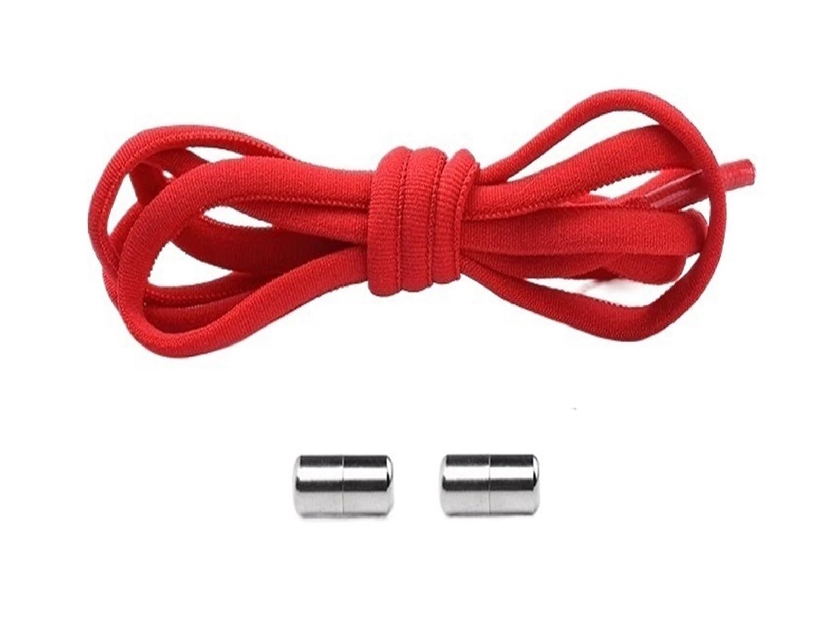 Cordones de zapatos,Cordones de atletismo, Cordones elásticos sin cordones for zapatillas de deporte for niños y adultos, cordones redondos, zapatos con cordones rápidos(Red)