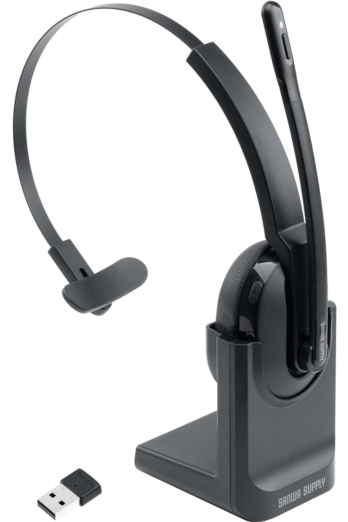 サンワサプライ Bluetoothヘッドセット ノイズキャンセリング MM-BTMH68BK【Bluetoothヘッドセット（デュアルマイクノイズキャンセル