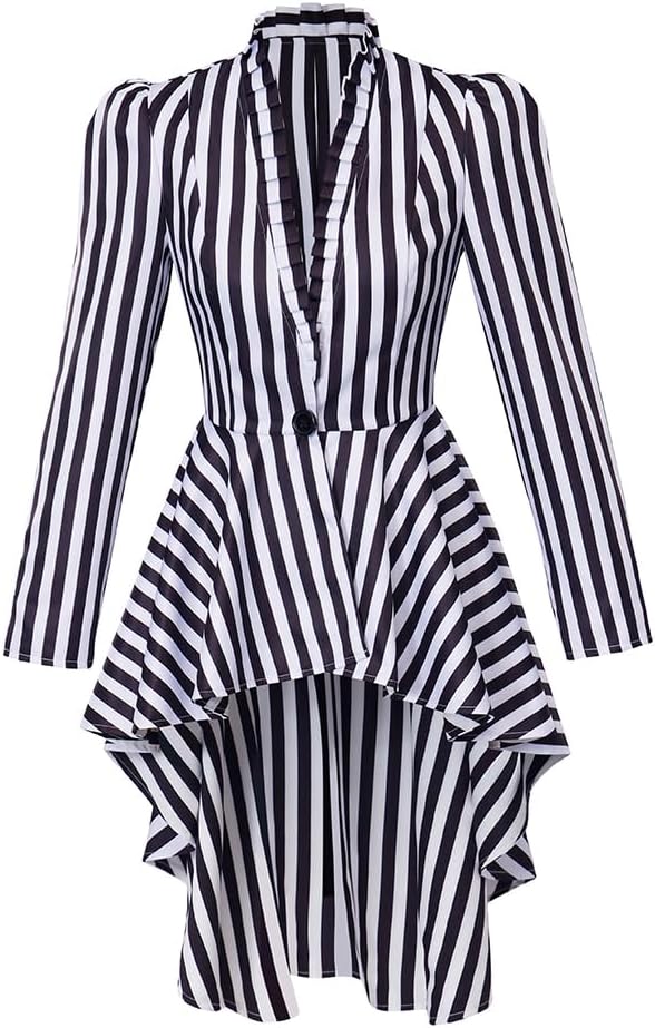 Saniplaycos Women's Steampunk Victorian Jacket Coat Medieval Vintage Gothic Tailcoat Long Sleeve Tuxedo Shirt