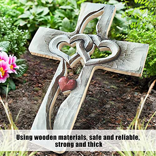 Hztyyier Houten muur opknoping kruis houten kruis muur decoratie, opknoping muur kruis, Jezus Christus muur kruis voor thuis woonkamer decor accessoire - Image 4