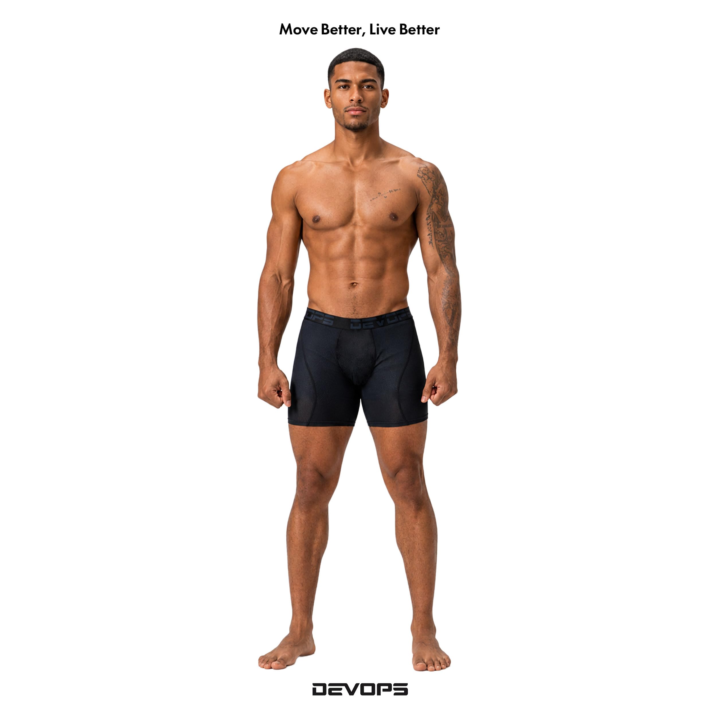 DEVOPS Calzoncillos tipo bóxer de malla para hombre, de 6 pulgadas (paquete de 3)
