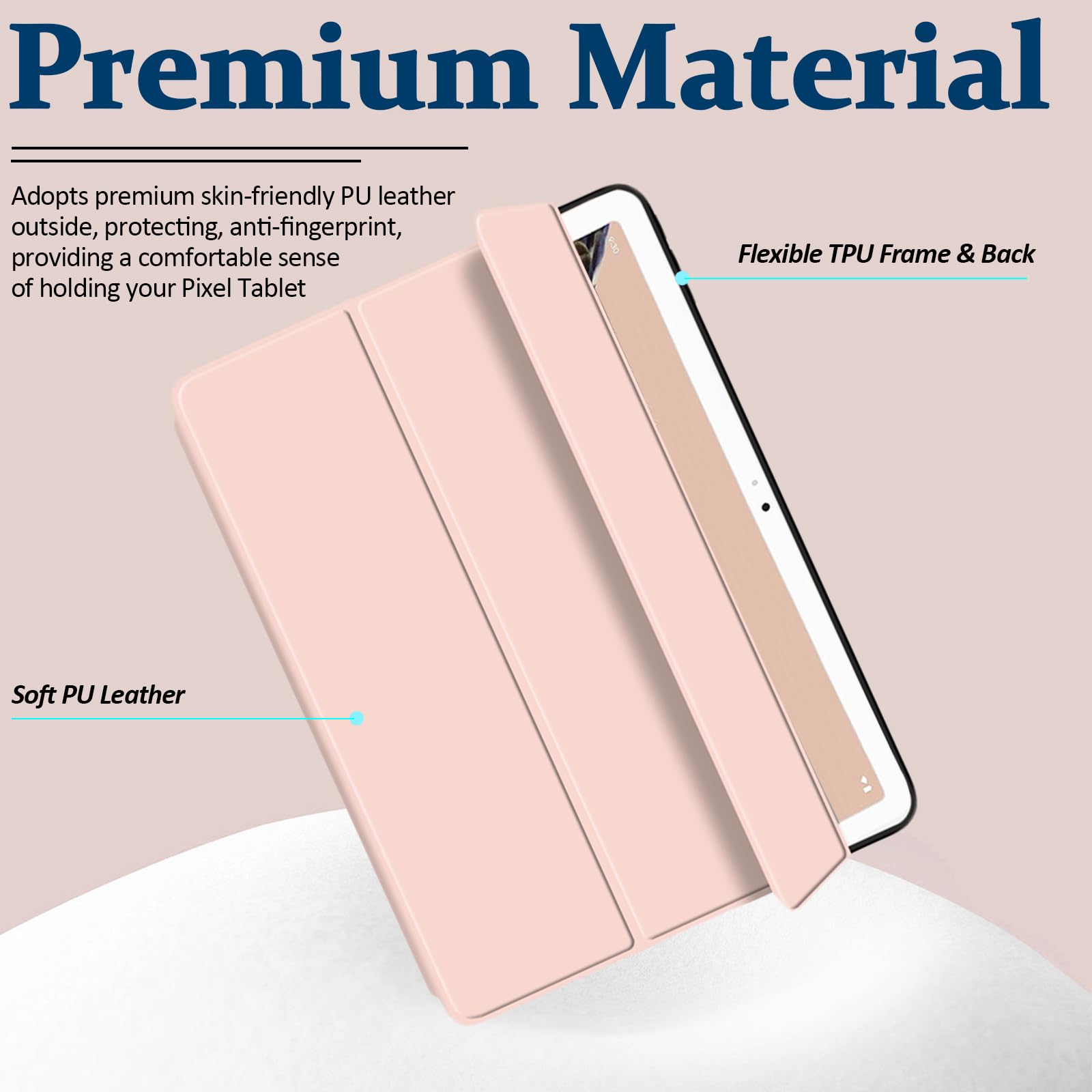 Custodia Con Cavalletto Per Google Pixel Tablet 11" - TPU Antigraffio, Supporto A Tre Angolazioni, Rosa