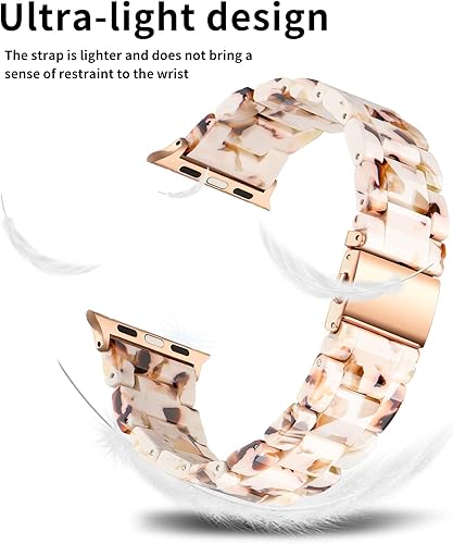 Miniatura 6 de BESTIG - Correa de resina de repuesto compatible con Apple Watch de 1.496pulgadas, 1.575pulgadas, 1.614pulgadas, resistente al agua, para iWatch