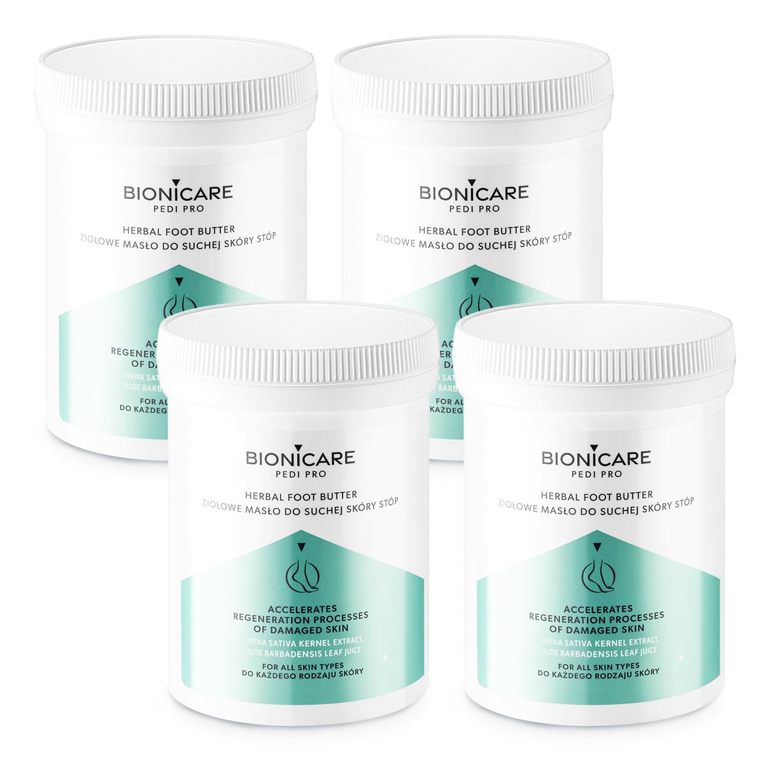 Fußcreme Für Sehr Trockene Füße, Mandelöl und Aloe, 4x200 ml