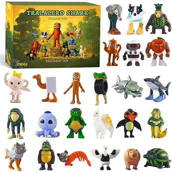 Italian Brainrot 24 Figures 3 5 cm Funny Tung Tung Tung Tung Sahur Toy Figures for Children and Adults Tralalero Tralala & Lirili Larila Internet Meme Set for Brainrot Fans Ages 6+