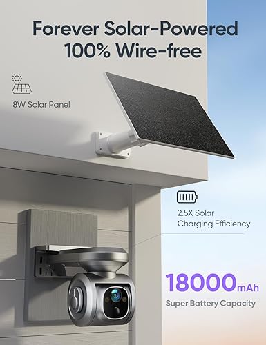 Miniatura 7 de Cámara de seguridad celular 4G LTE inalámbrica con energía solar para exteriores, grabación 247, no necesita WiFi, visión nocturna a color de 2.5K