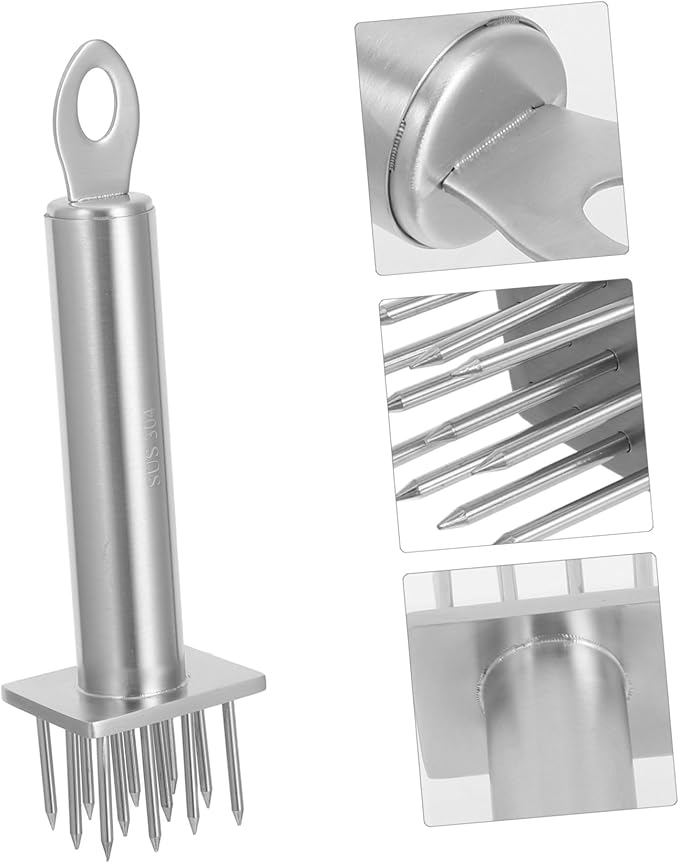 Martillo ablandador de carne de acero inoxidable con mango ergonómico miniatura 9