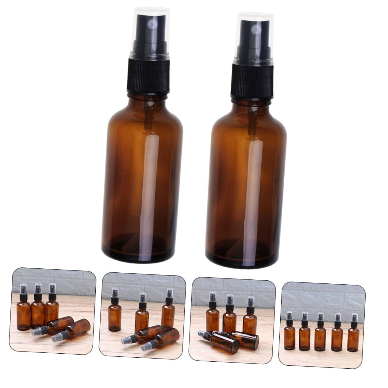 NOLITOY 10 piezas Botellas Spray Vacías de Vidrio Marrón de Recargables para Perfume Portátil Frascos Pulverizadores de Viaje Duraderos y Sellados para Líquidos