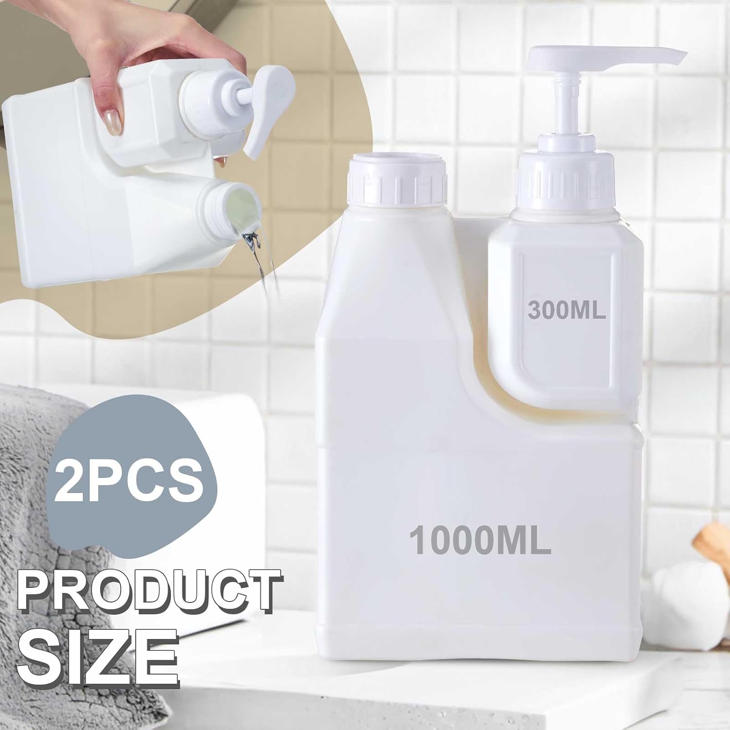 Potchen 2 Pcs Portable Hand Washing Station with 300 ml Soap Dispenser image 2