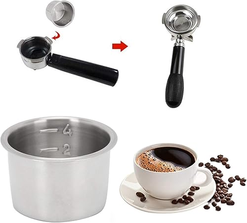 Miniatura 6 de Filtro de café, 4 tazas de acero inoxidable de 2.008in de una sola pared no presurizada para DeLonghi, para EUPA, para Donlim, para Breville