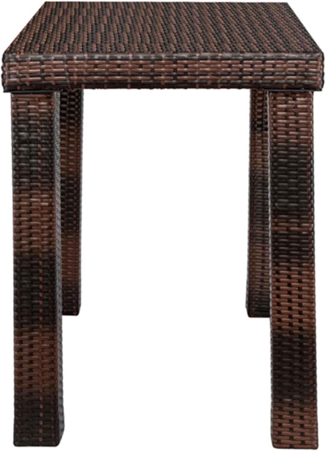 Bar Table Coffee Table Dessert Table Rattan Brown Gradient Color Suitable for Garden Patio Balcony (Table only)