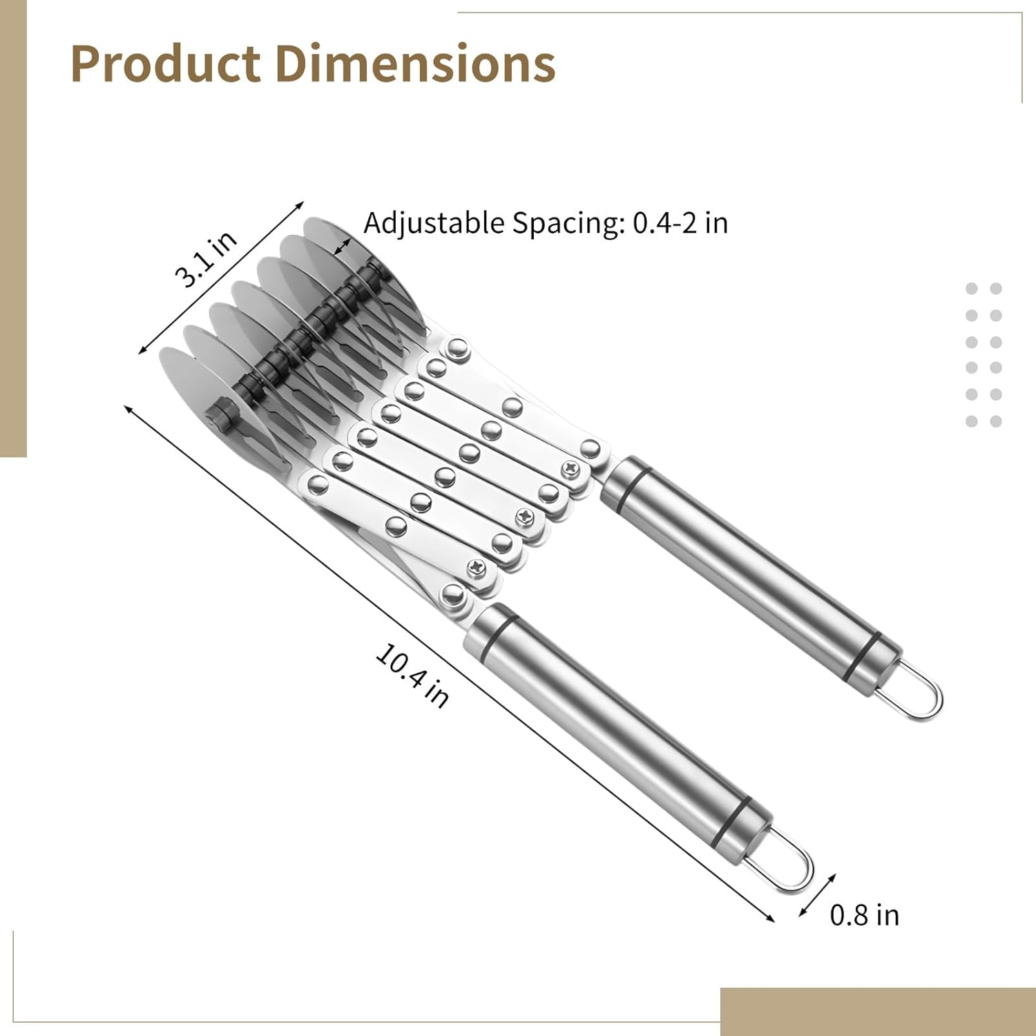 Seven-Wheel Adjustable Pastry Cutter, Foldable Pie Lattice Cutter, Pizza Roller Cutter Made of Stainless Steel with Handles