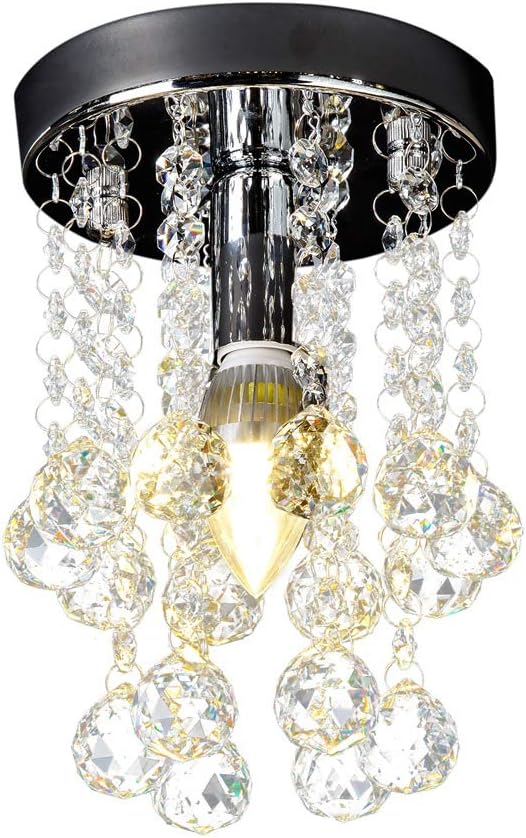 SEFINN FOUR Modern Crystal Chandelier Mini Flush Mount Crystal ...