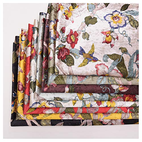 Miniatura 7 de Tela De Terciopelo Tela Material, Material Decorativo De Terciopelo Rústico Con Estampado Floral De 140 X 100 Cm 55 X 39 Pulgadas For Coser, Manualidades, Tapizar Sofás Y Cojines. Beige