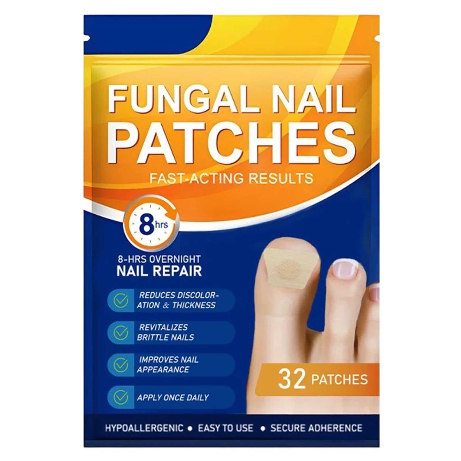 Fungal Nail Patches, Cuscinetti Multiuso per la Riparazione delle Unghie dei Piedi – Trattamento per Micosi delle Unghie dei Piedi Extra Forte, per Riparare Unghie Danneggiate (A)
