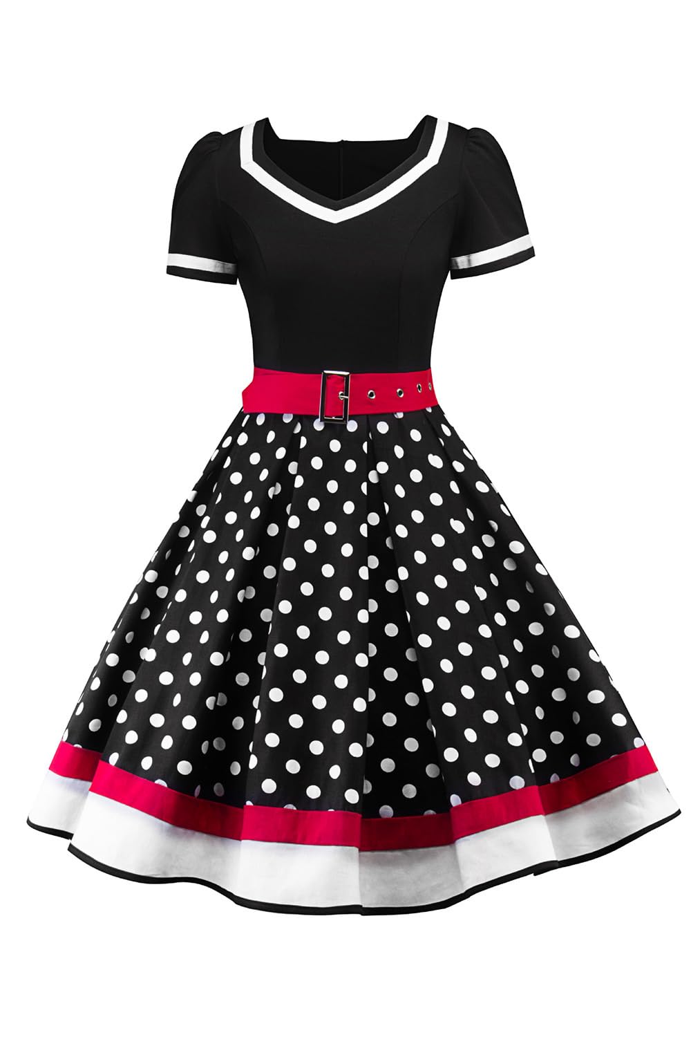 AXOE Femme Robe Vintage Année 50 Pin up Rockabilly Cocktail