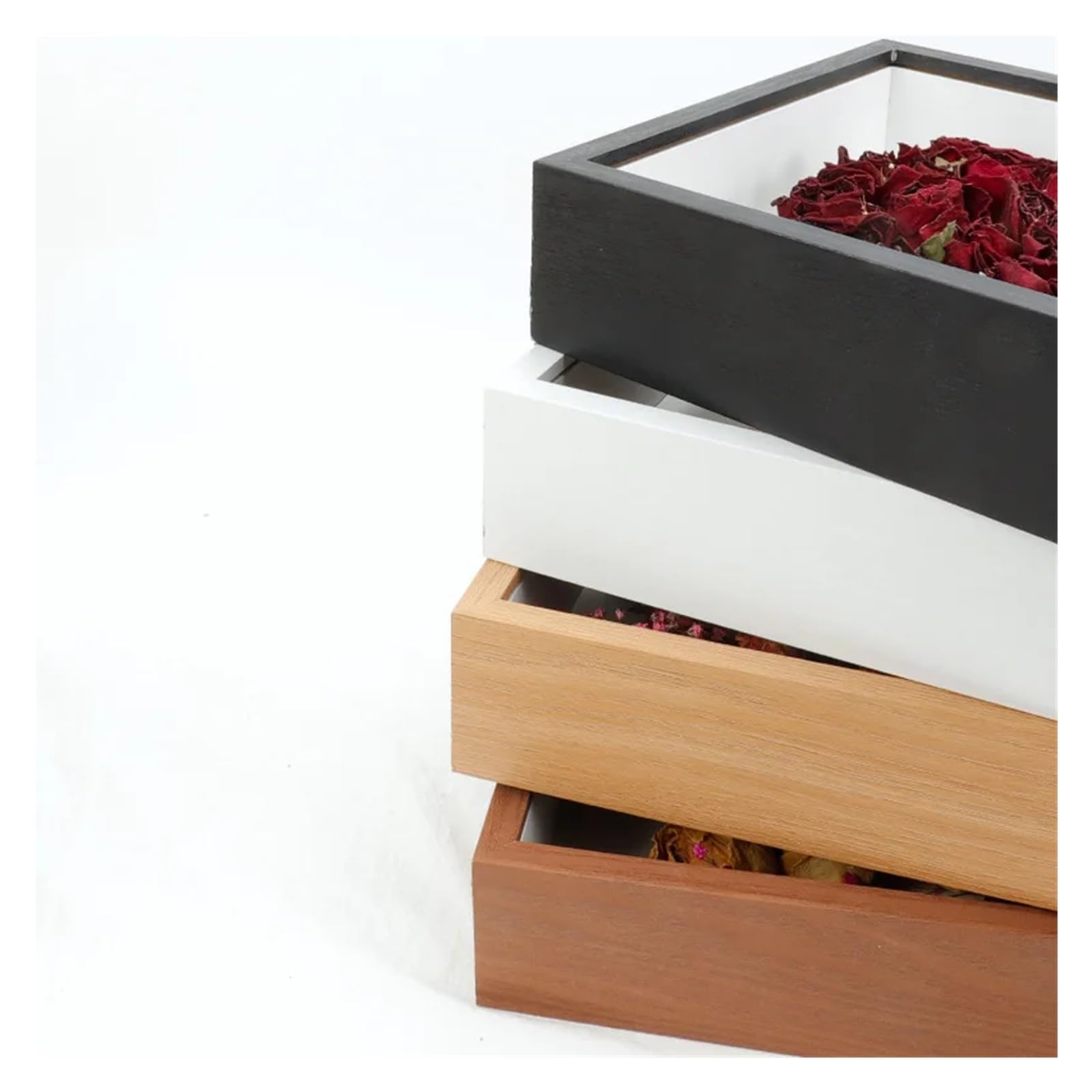 Akrylowa drewniana ramka na zdjęcia, drewniane pudełko z cieniami Ramka Uchwyt próbki Głębokość 5 cm Wielokolorowy Wiele rozmiarów Opakowanie 2 szt(Deep Brown,6inch (10x15x5cm))