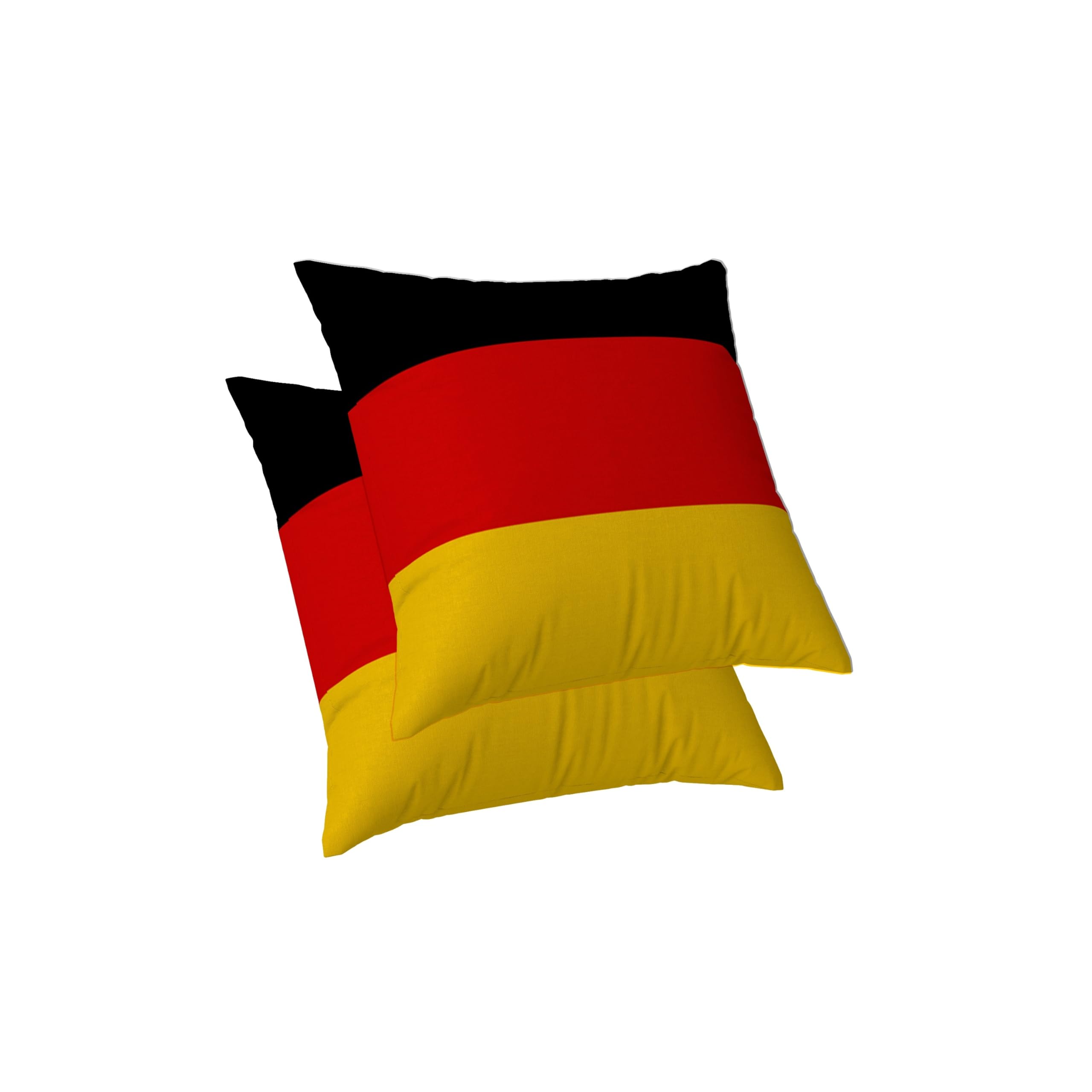 ggaimwf Flag Cushion Cover German Flag Cushions Case Patriotic Pillows for Sofa Linen Look Square Pillow Cover Home Decorative Throw Pillowcase with Invisible Zip Bedroom Living Room 45x45cm Set of 2
