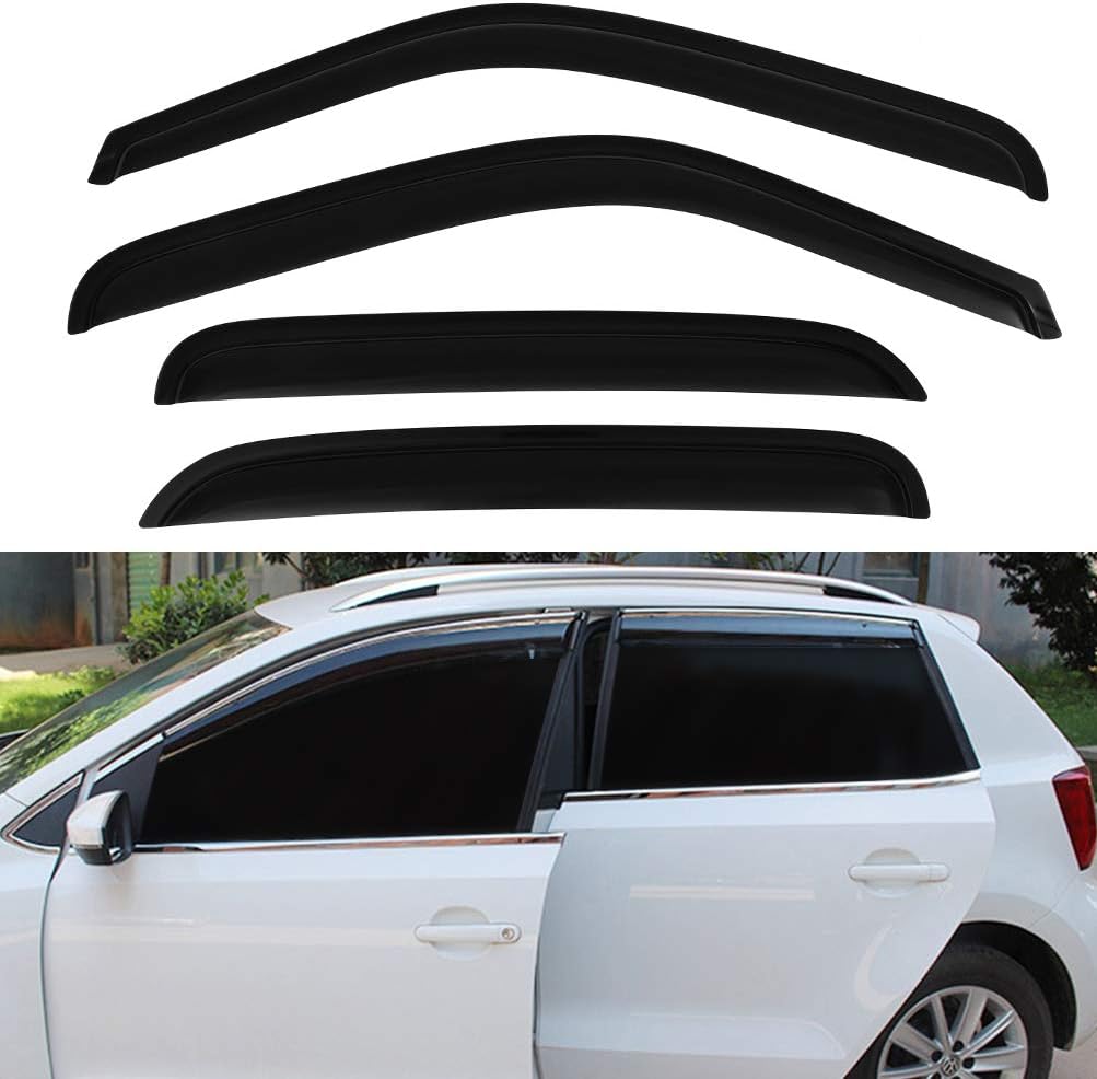 SCITOO Outside Mount Window Visor Deflector Rain Guard Dark Smoke, 4 Pcs Set Fit for 2002-2006 for Cadillac Escalade