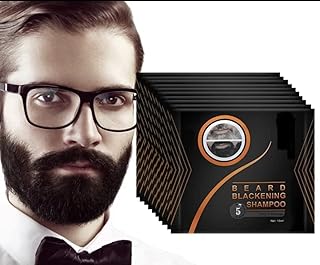 Black Beard Dye for Men Coloring Black Hair Beard Instant Mustache Darkening Sideburns Beard Color Shampoo Enhance Beard Facial Hair Grooming Beard (10Pack) (Black)