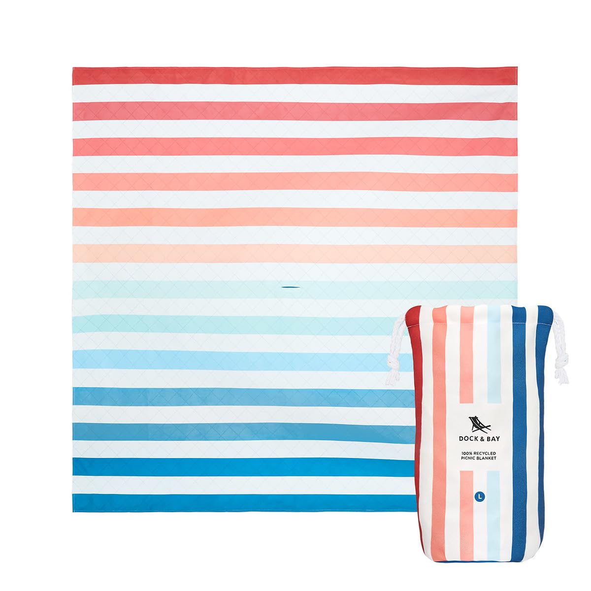 Dock & Bay Picnic Blanket - Quick Dry & Water Resistant - 100% Recycled Materials - Large (66x66) - Summer - Sand to Sea