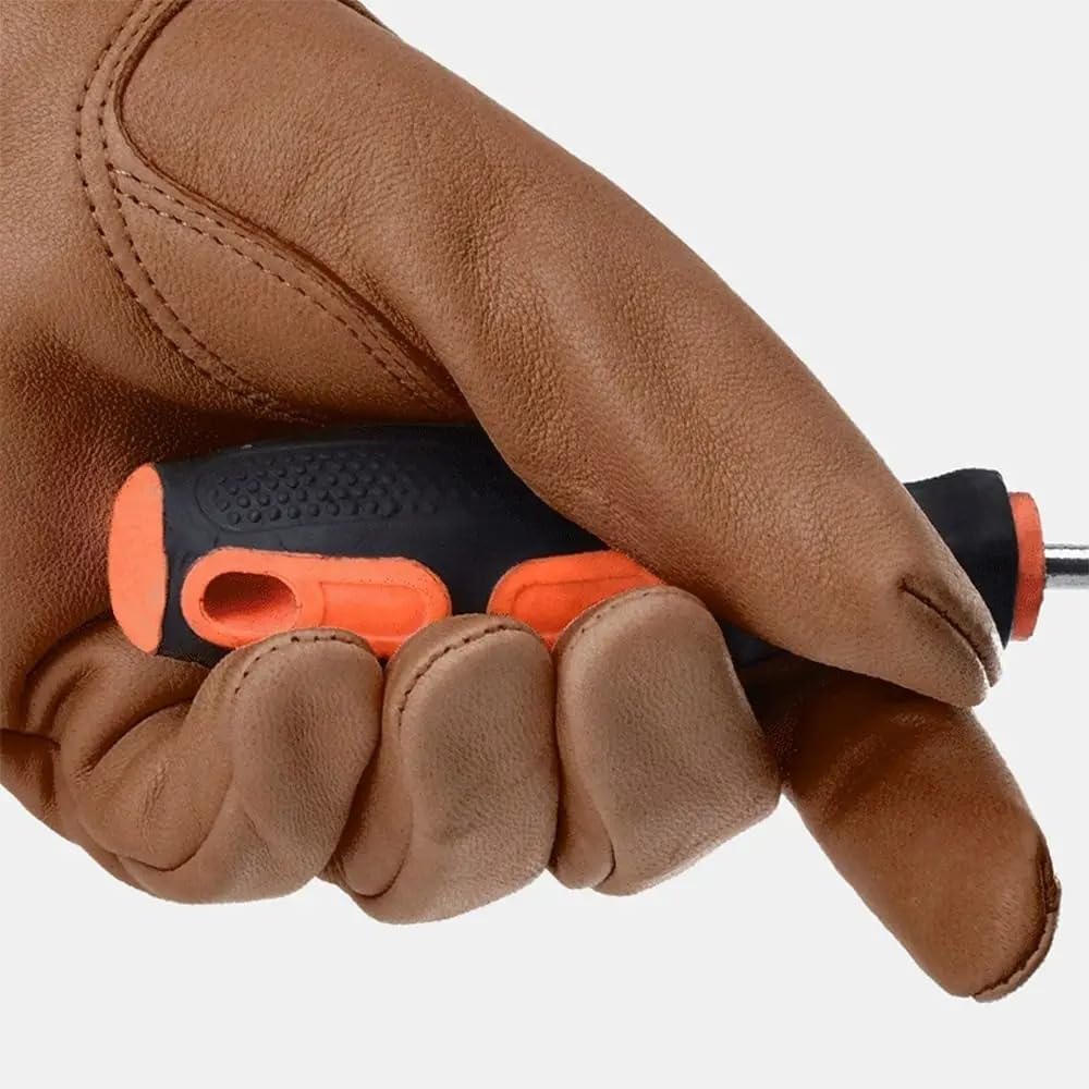 Long Tube Gardening Gloves, Leather Breathable Gauntlet Pruning Gloves For Industrial Garden Work Protection