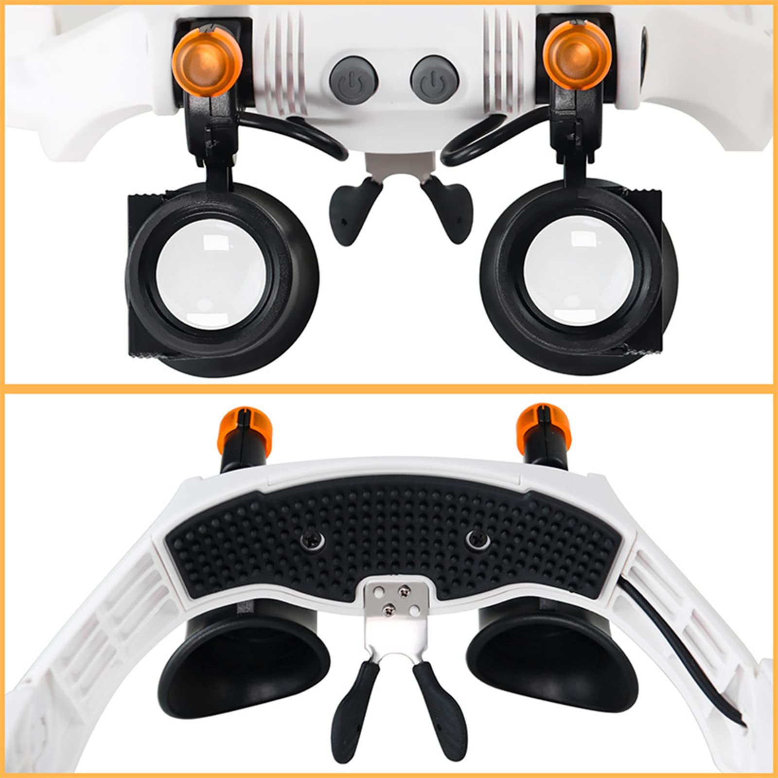 Lupa con Diadema, Lupa Multifuncional con Luz LED, con Lupa Combinada 21 con Lente Reemplazable para Lectura, Soldadura, Inspección, Monedas, Joyas, Exploración