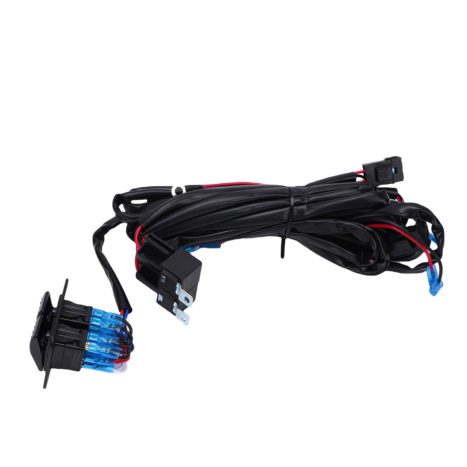 Tissting Kit Cableado Interruptor 2 Posiciones 16AWG Para Luces LED - Conjunto De Cableado De /9.84ft Con Fusible Y Relé Para Automóvil, Barco, Caravana