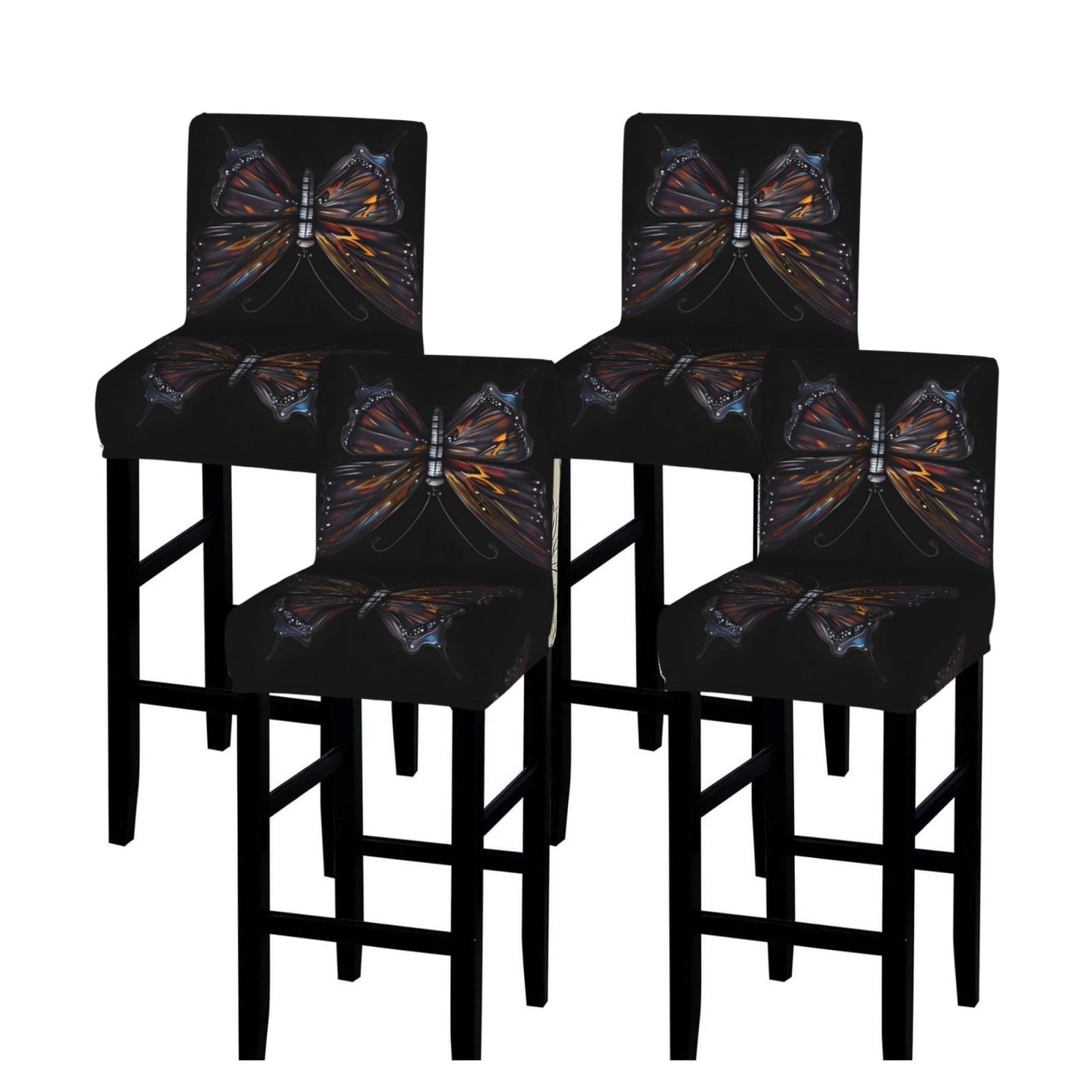 SXZVVBN Mystery Butterfly Stretch Bar Stool Covers Dining Seat