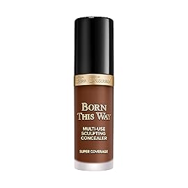 Too Faced Born This Way Super Coverage Multi-Use Concealer | Full Coverage, Non-Comedogenic, Oil Free + Long Lasting Concealer | Hyaluronic Acid, Coconut Water + Alpine Rose | 0.45 Fl Oz, Spiced Rum