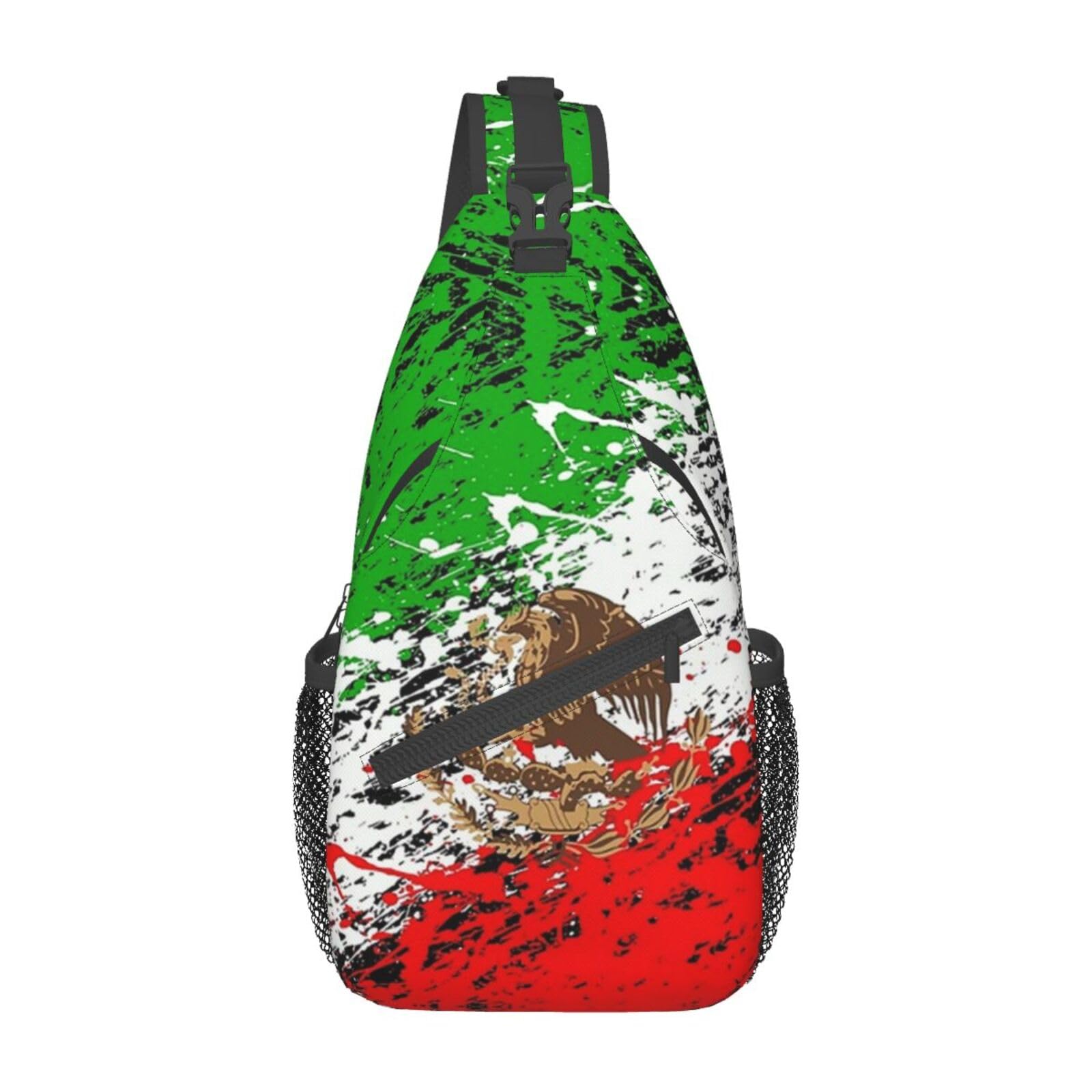 skdjowu Mexico Flag Sling Bag Crossbody Backpack Mexican Travel Hiking Daypack Shoulder Chest Bag for Women Men — image 1