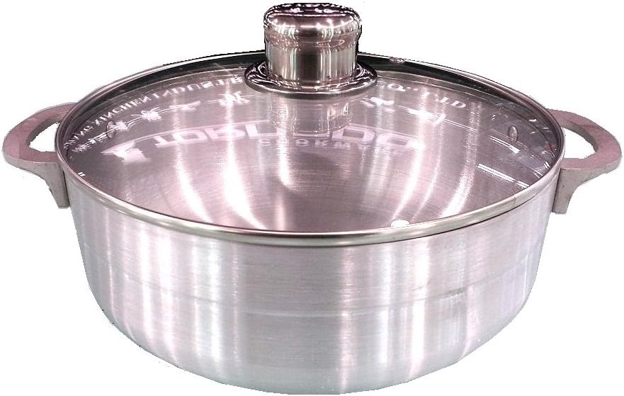 Uniware Aluminum Heavy Gauge Caldero With Glass Lid,Silver (2.3 QT)