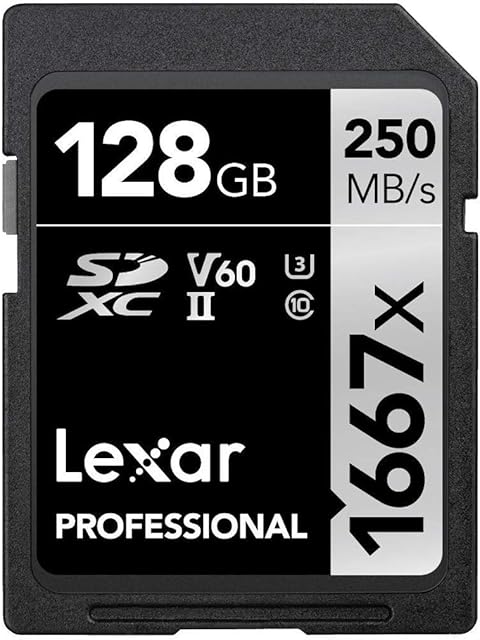 Lexar Professional 1667x 128GB SDXC UHS-II Card, Up To 250MB/s Read, for Professional Photographer, Videographer, Enthusiast (LSD128CBNA1667)