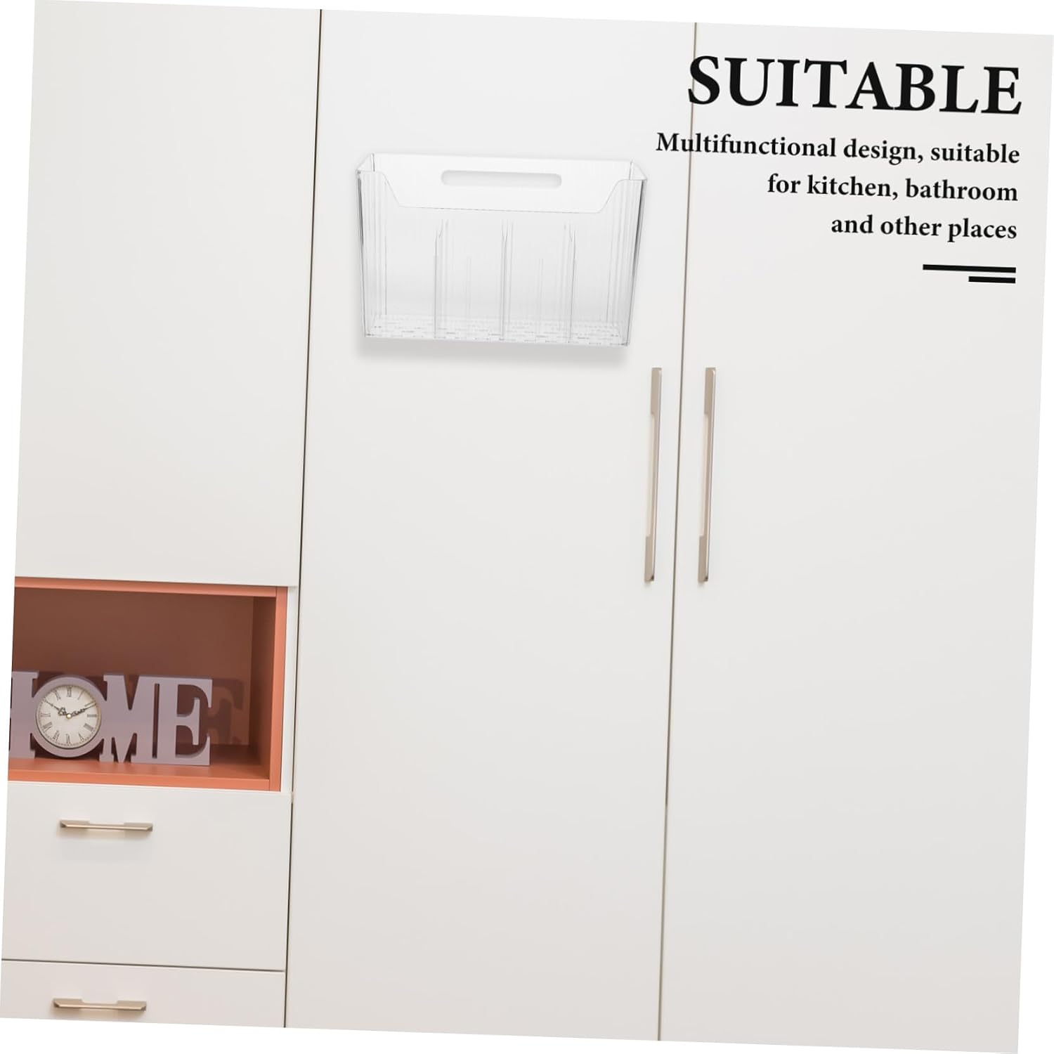 Bathroom Kitchen Wall Mount Storage Rack Adhesive Cabinet Door Organizer Makeup Organizer Wall Mount Storage Box for Sundries Holder
