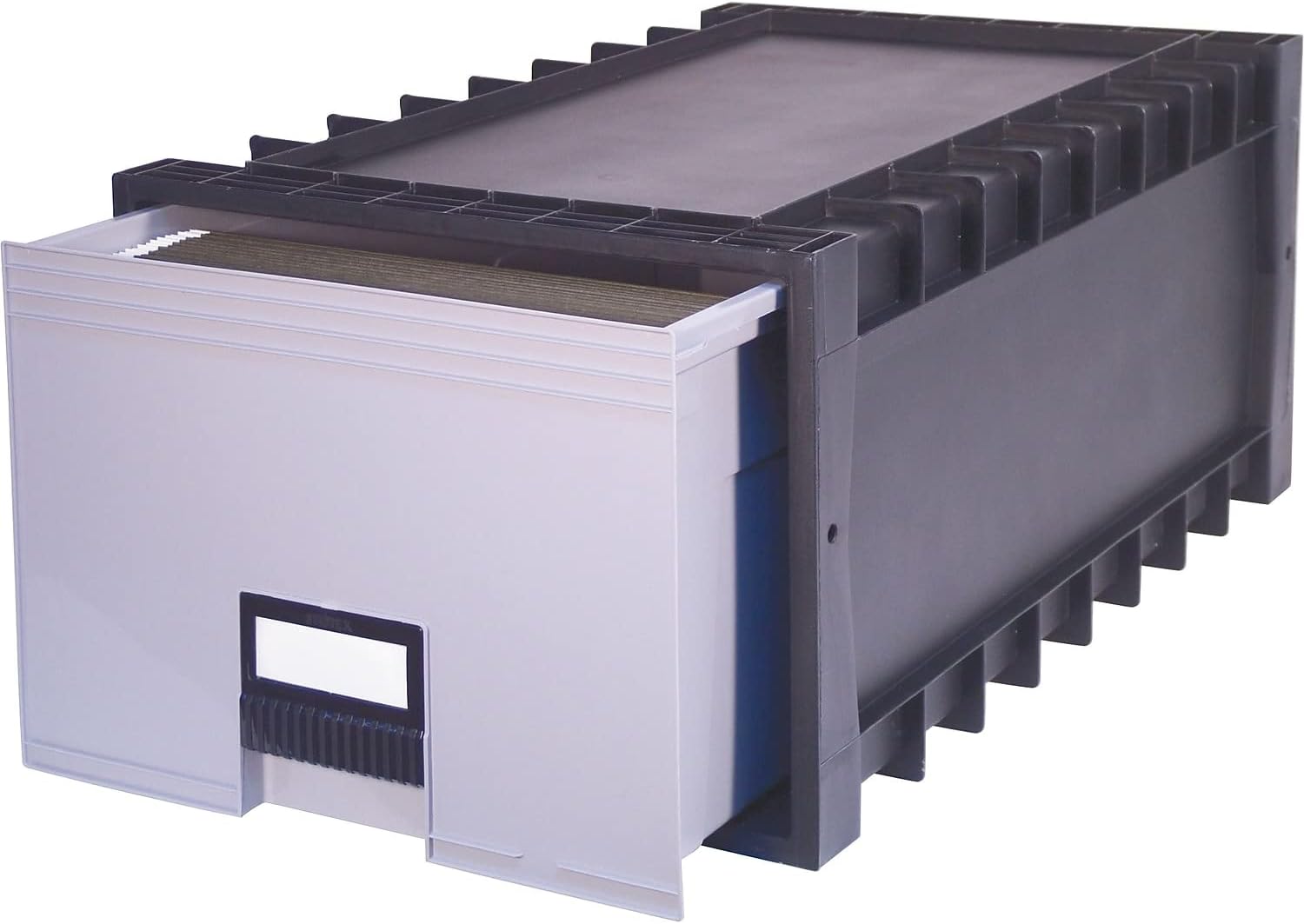 Storex 61106U01C Archive Storage Box for Letter Size Hanging Files 24-Inch Depth Gray