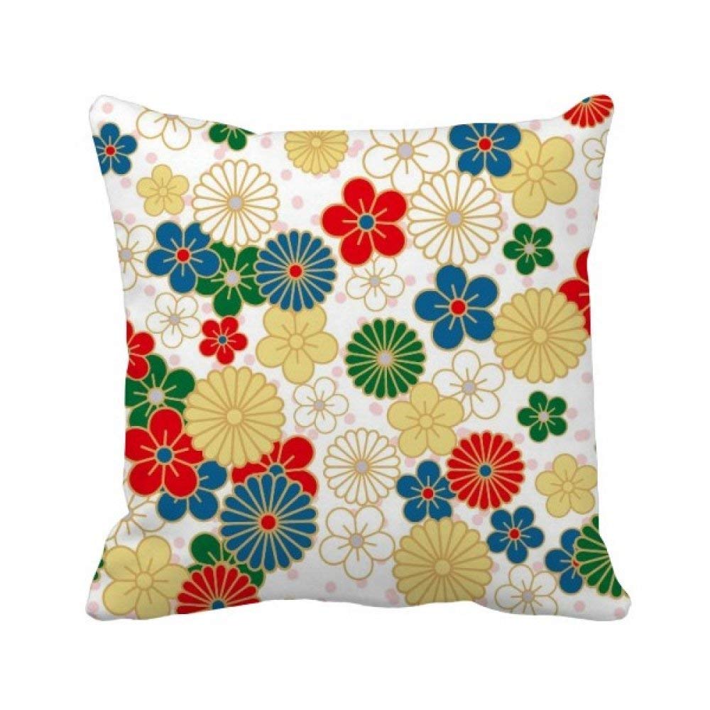 Housse de coussin fleurs Ukiyo-e en tissu jacquard haut de gamme pour décoration chic