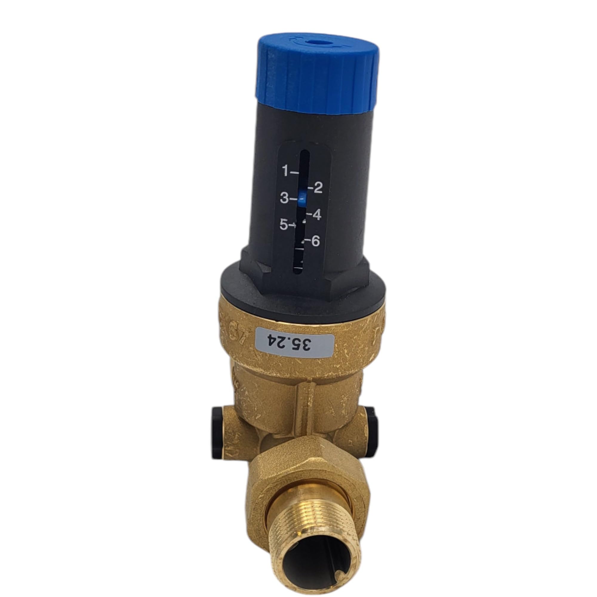 zbs24 Druckminderer für Wasser DN20-3/4 Zoll delphisXpert DRV mit Anschlussverschraubungen Aussengewinde - Handwerkerqualität DVGW geprüft - inkl. Manometer 0-10 bar