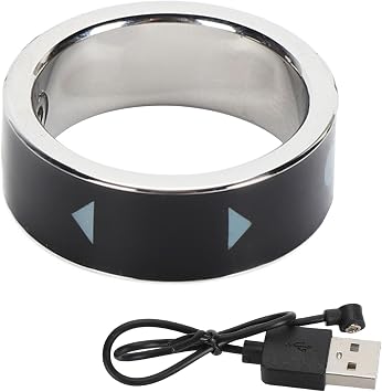 Smart Ring Bluetooth Remote Control Page Turner, Small Video Scrolling Ring for Camera Recording and Page Turning