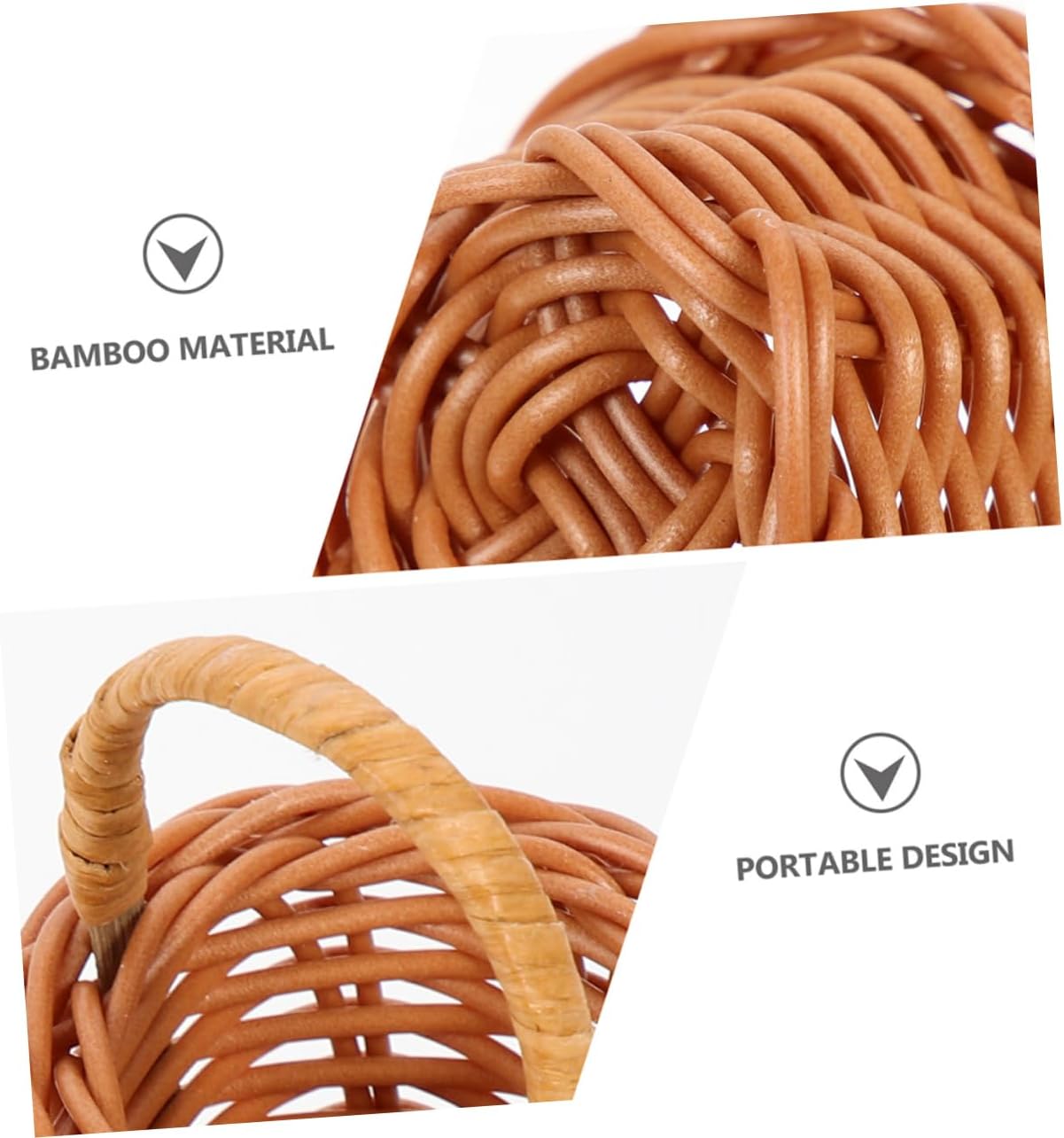 72pcs Mini Woven Flower Baskets for Home Decor Miniature Storage Baskets for Candies Jewelry Crafts for Parties and Photography Props Coffee White