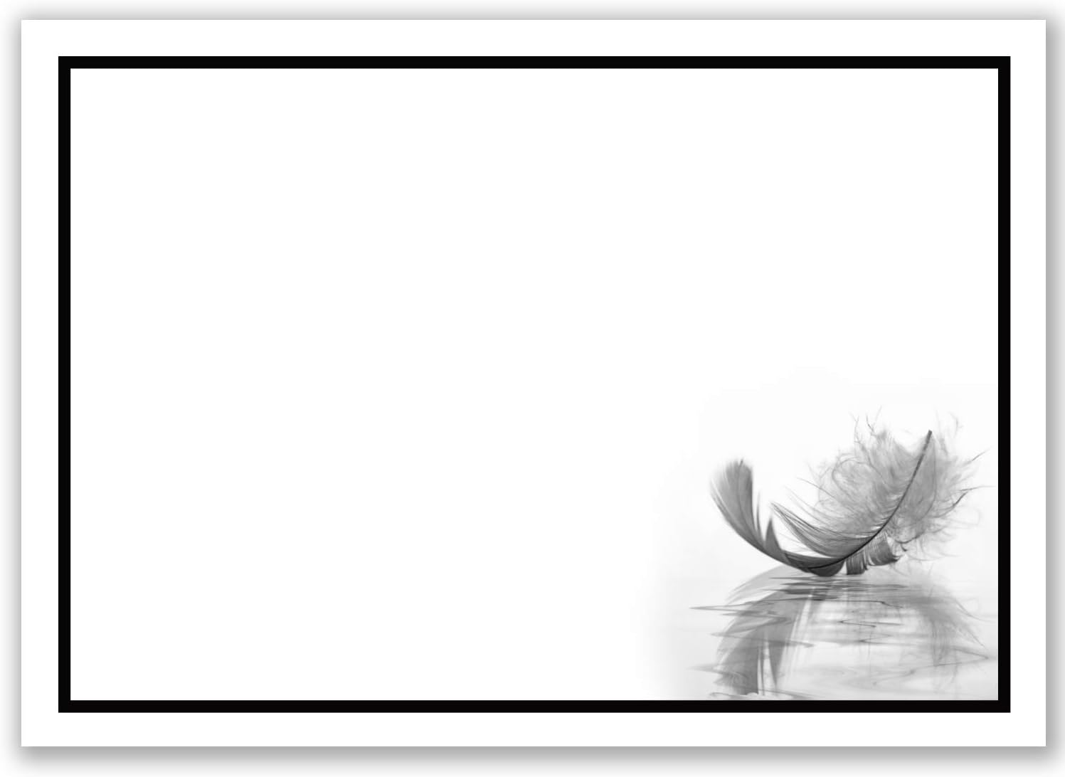 Mourning papers by GUSTAV NEUSER 50 x set of mourning single cards DIN A6 + mourning envelopes DIN C6 motif black mourning frame with feather 10.5 x 14.8 cm printable condolence set for thank you mou - Image 5