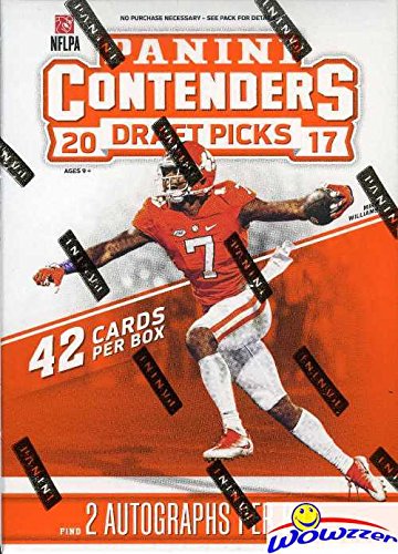 Wowzzer 2017 Panini Contenders NFL Football Draft Picks EXCLUSIVE Factory Sealed Retail Box with TWO(2) AUTOGRAPHS Look for Rookies & Autographs of Mahomes, Watson & More! Wowzzer!