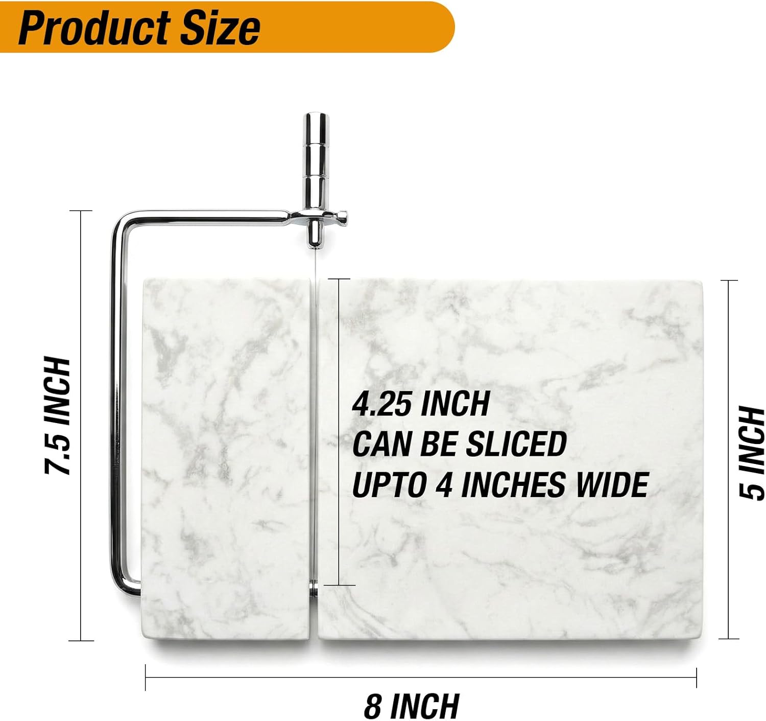 Adjustable Soap Cutter – Premium Natural Marble Soap Slicer for Handmade Soap & Candle Wax, Stainless Steel Wire for Clean Even Cuts, Ideal for Cold Process, Melt & Pour DIY Bars
