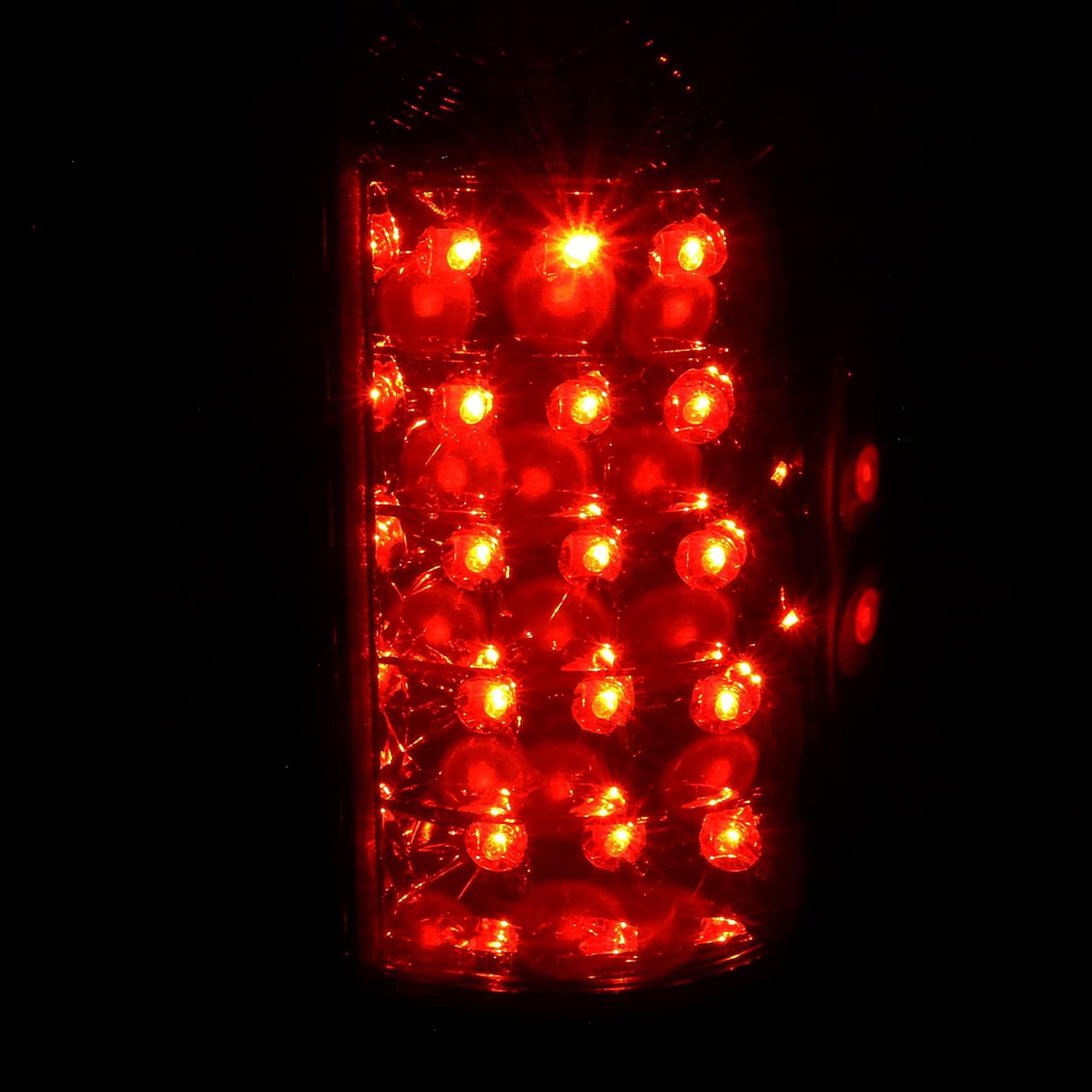 SPEC-D TUNING Red Smoke Lens LED Tail Lights Compatible with Chevy/GMC C/K 1500/2500/3500 Truck Left + Right Pair Assembly