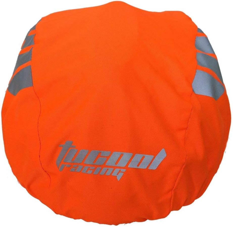30pcs High Visibility Night Visual Bicycle Helmet Cover Waterproof Bike Helmet Cover Rain Cover (Fluorescent Orange)